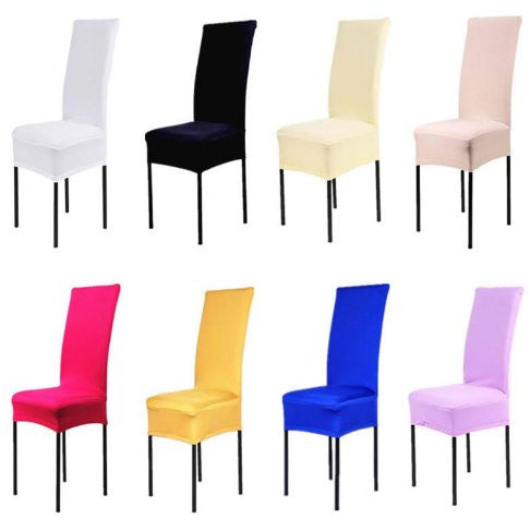 Solid Colors Polyester Spandex Dining Chair Covers For Wedding